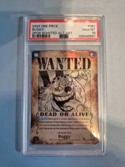 Buggy (051) (Wanted Poster) OP09-051 Emperors in the New World Foil - psa 10 - Image 1