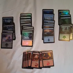 50 foil Basic Land Card Lot of Magic The Gathering assorted MTG NM dft mkm tdm - Image 1