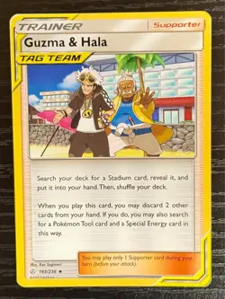 Guzma & Hala 193/236 Sm-Cosmic Eclipse English Pokemon Card NM - MP/HP - Image 1