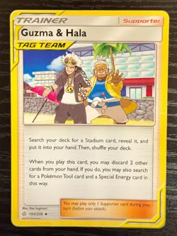 Guzma & Hala 193/236 Sm-Cosmic Eclipse English Pokemon Card NM - MP/HP - Image 3