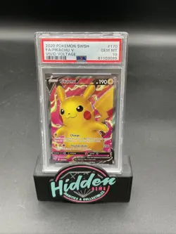 2020 Pokemon Sword & Shield Vivid Voltage Pikachu V 170/185 Full Art PSA 10 - Image 1