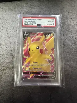2020 POKEMON SWORD & SHIELD VIVID VOLTAGE #170 FULL ART PIKACHU V PSA 10 GEM MT - Image 1
