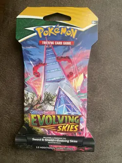 Pokemon TCG Sword & Shield Evolving Skies Sleeved Booster Pack FACTORY SEALED - Image 1