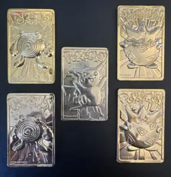 1999 Burger King Pokemon 23k Gold Cards - Lot of 5 - Pikachu, Togepi, Poliwhirl - Image 1
