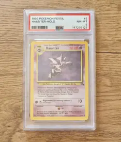 Pokemon Card Haunter PSA 8 Fossil Set 6/62 Rare Holo, WOTC 1999 NM-Mint - Image 1