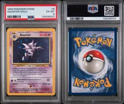 1999 POKEMON FOSSIL #6 HAUNTER-HOLO PSA EX-MT 6 - Image 4