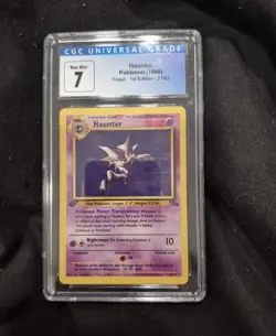 Haunter 6/62 Non Holo Pokemon Card - 1999 Fossil Set PG Graded 7 NM - Image 1