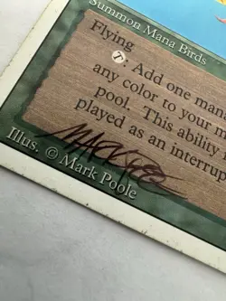 Birds of Paradise, MTG- Revised, Played, Mark Poole Signature - Image 2