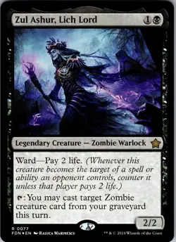 Zul Ashur, Lich Lord Foundations Rare NM Magic: The Gathering 77 Foil - Image 1