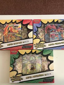 Pokemon TCG Ascended Heroes Mega Feraligatr Meganium & Emboar EX Box New Sealed - Image 1