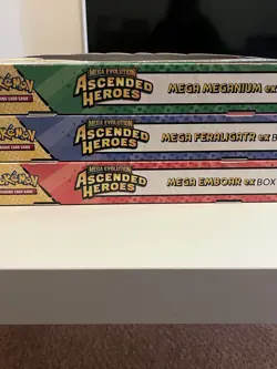 Pokemon TCG Ascended Heroes Mega Feraligatr Meganium & Emboar EX Box New Sealed - Image 5