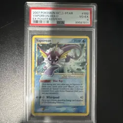 PSA 4 Vaporeon Holo Ex Power Keepers #102 2007 Pokemon Ex Power Keepers 99581911 - Image 3