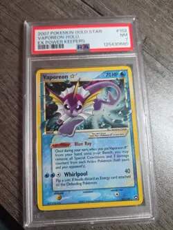 2007 Pokemon Gold Star EX Power Keepers PSA 7 Vaporeon Holo #102 PSA 7 - Image 1