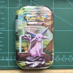 1X Pokemon TCG Scarlet Violet Prismatic Evolutions Espeon Mini Tin Sealed - Image 1