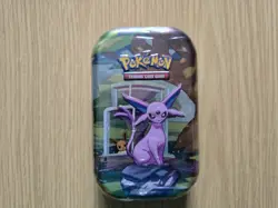 Pokemon TCG Scarlet & Violet Prismatic Evolutions Mini Tin Espeon - SEALED - Image 1
