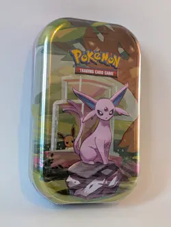 Pokemon TCG Scarlet & Violet Prismatic Evolutions Mini Tin Espeon - SEALED - Image 1