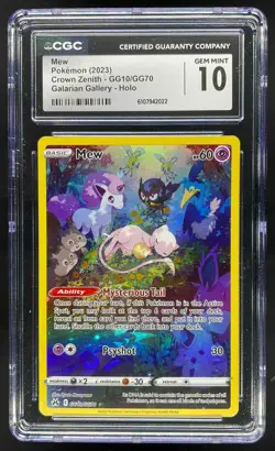 2023 Pokemon SW&SH Crown Zenith Mew Galarian Gallery CGC 10 Gem Mint #GG10/GG70 - Image 1