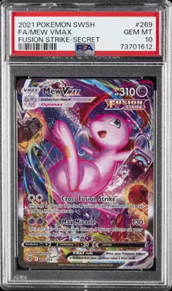 2021 POKEMON SWORD & SHIELD FUSION STRIKE SECRET #269 FULL ART/MEW VMAX PSA 10 - Image 1