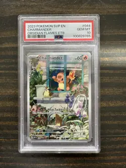 Pokemon 2023 SVP en Obsidian Flames Charmander Black Star Promo #044 PSA 10 - Image 1