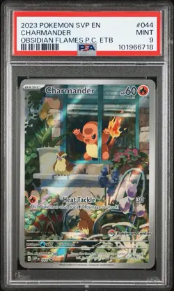 2023 Charmander 044 Black Star Obsidian Flames Pokemon Center Stamp Promo PSA 9 - Image 3