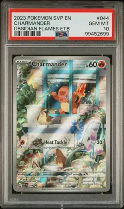 PSA 10 - 2023 Pokemon Obsidian Flames ETB Charmander Black Star Promo #044 2699 - Image 1