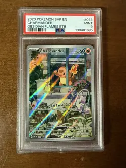 Pokemon Charmander 044 Scarlet & Violet Obsidian Flames ETB Promo MINT PSA 9 - Image 1