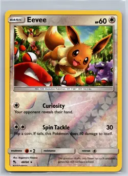 Eevee 48/68 Holo Rare Hidden Fates Pokemon Reverse Holo NM/M - Image 1