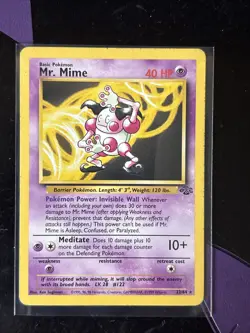 Pokemon TCG Jungle Set Mr. Mime 22/64 Non-Holo Card Rare LP Condition - Image 1