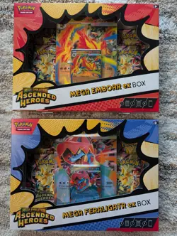 Pokemon TCG Mega Evolution-Ascended Heroes ex Box Kit Lot of 2 Emboar Feraligatr - Image 1