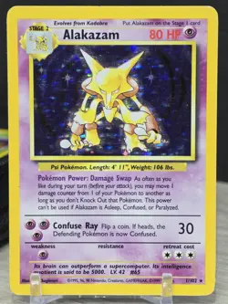 Pokemon Card TCG Alakazam 1/102 Base Set 1999 Holo Rare Unlimited Vintage WOTC - Image 5