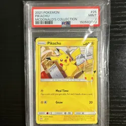 2021 Pokemon Pikachu McDonald's Collection #25 25th Anniversary PSA 9 - Image 1