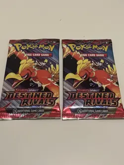 2 X Pokemon TCG Scarlet & Violet Destined Rivals Single Booster Pack Sealed - Image 1