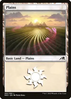 1x Plains (#283) - Foil NM Eng MTG - Kamigawa: Neon Dynasty - Image 1
