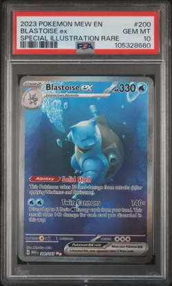 2023 POKEMON MEW EN-151 SPECIAL ILLUSTRATION RARE #200 BLASTOISE EX PSA 10 - Image 1