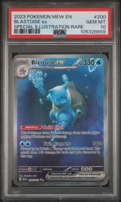 2023 POKEMON MEW EN-151 SPECIAL ILLUSTRATION RARE #200 BLASTOISE EX PSA 10 - Image 1