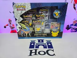 Pokemon TCG Celebrations Deluxe Pin Collection Box 6 Booster Packs Zacian LV.X 820650809422 - Image 1