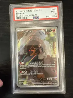 109100351 TORKOAL 2024 Pokemon Scarlet Violet Twilight Masquerade 172 PSA 9 - Image 1