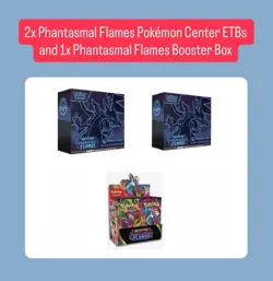 2x Phantasmal Flames Pokemon Center ETB and 1 Booster Display Box 🚀 PRESALE 🔥 - Image 1
