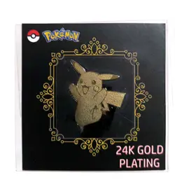 Pikachu 24k Gold Plated Sticker Korean Striking Popping Candy Pokemon NM #W - Image 1