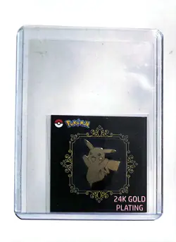 Pikachu 24k Gold Plated Sticker Korean Striking Popping Candy Pokemon NM #W - Image 3