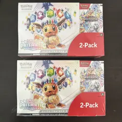 2x Pokemon TCG Prismatic Evolutions ETB with Booster Bundle Costco 2-Pack Sealed - Image 1