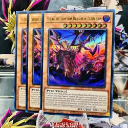 3x Yugioh Playset Veidos the Eruption Dragon of Extinction MP25-EN175 Ultra Rare - Image 1