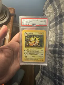 1999 Pokemon Jungle #4 Jolteon No Symbol Error Holo Card GRADED PSA 8 NM-MT - Image 1