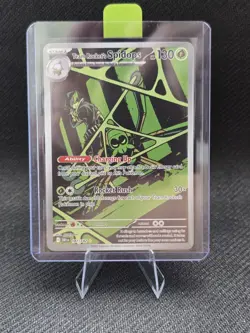 Pokemon TCG Destined Rivals Team Rockets Spidops Illustration Rare Card 187/182 - Image 3