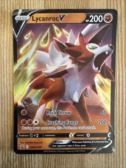 Lycanroc V - SWSH199 - Pokemon Sword & Shield Promo Ultra Rare Holo Card DMG - Image 1