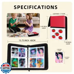 Collectible Trading Card Albums,4 Pocket Card Binder, 400 Double Sided Pocket - Image 2