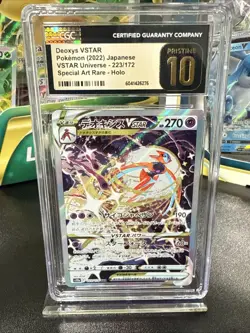 CGC 10 Pristine Deoxys VSTAR 223/172 SAR VSTAR Universe s12a Pokemon Card - Image 1