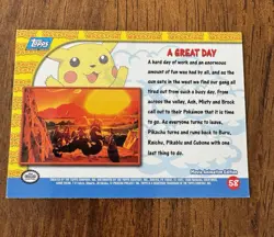 Pokemon A GREAT DAY First Movie Pikachu Vacation Card #58 ~ TOPPS~ 1998 Vintage - Image 2