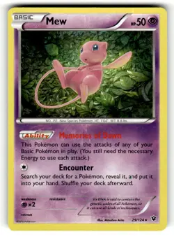 Mew 29/124 Rare Fates Collide Holo Pokemon Lightly Played - Image 1