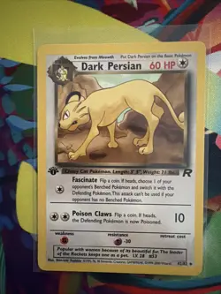 Pokemon TCG Dark Persian 42/82 Team Rocket Regular 1st Edition LP - Image 1